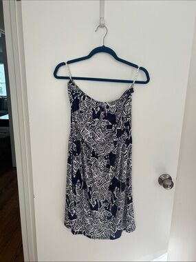 Lilly Pulitzer Navy and White Strapless Dress